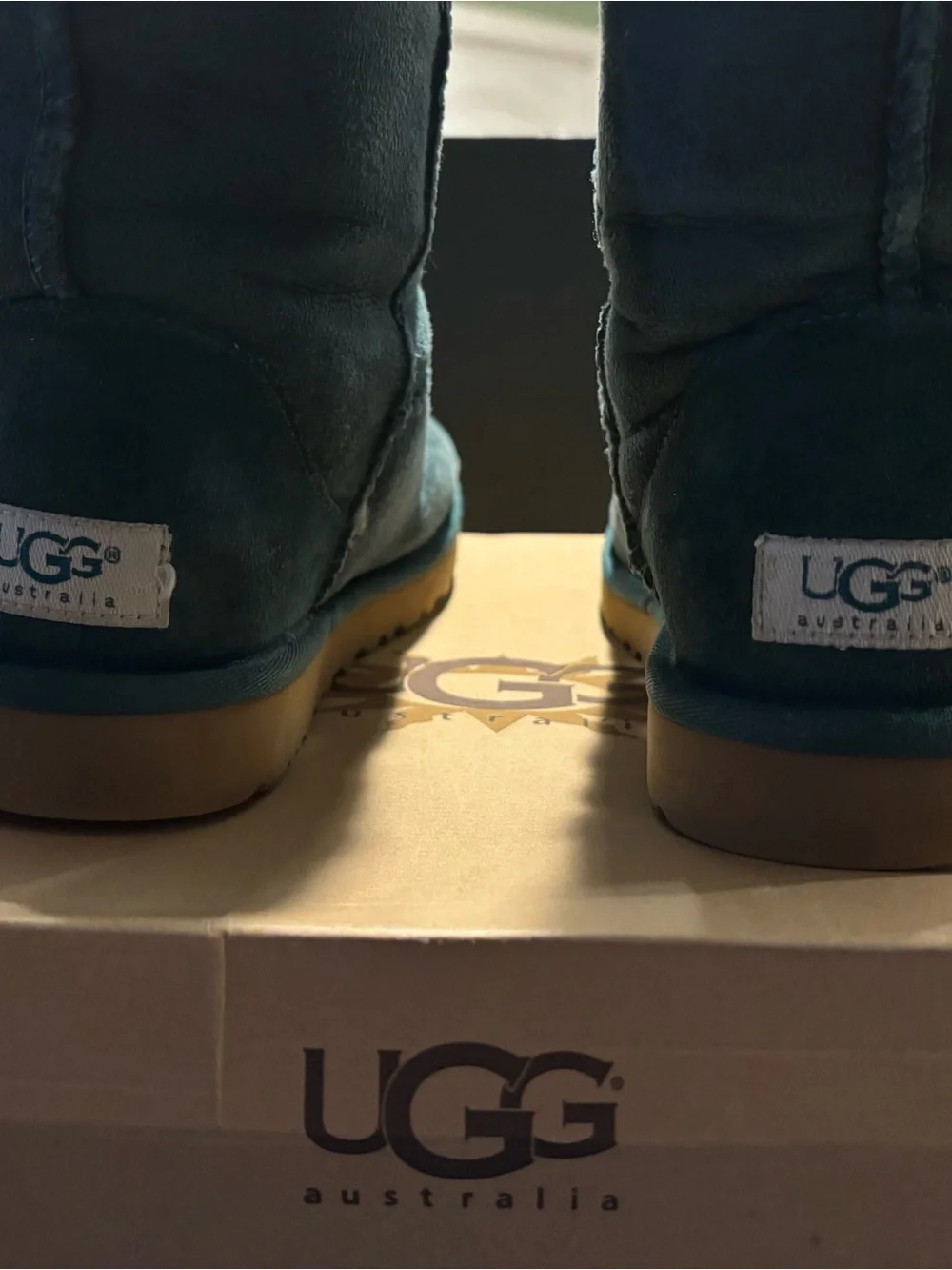 UGG Classic Short Boots Teal with Tan Sole